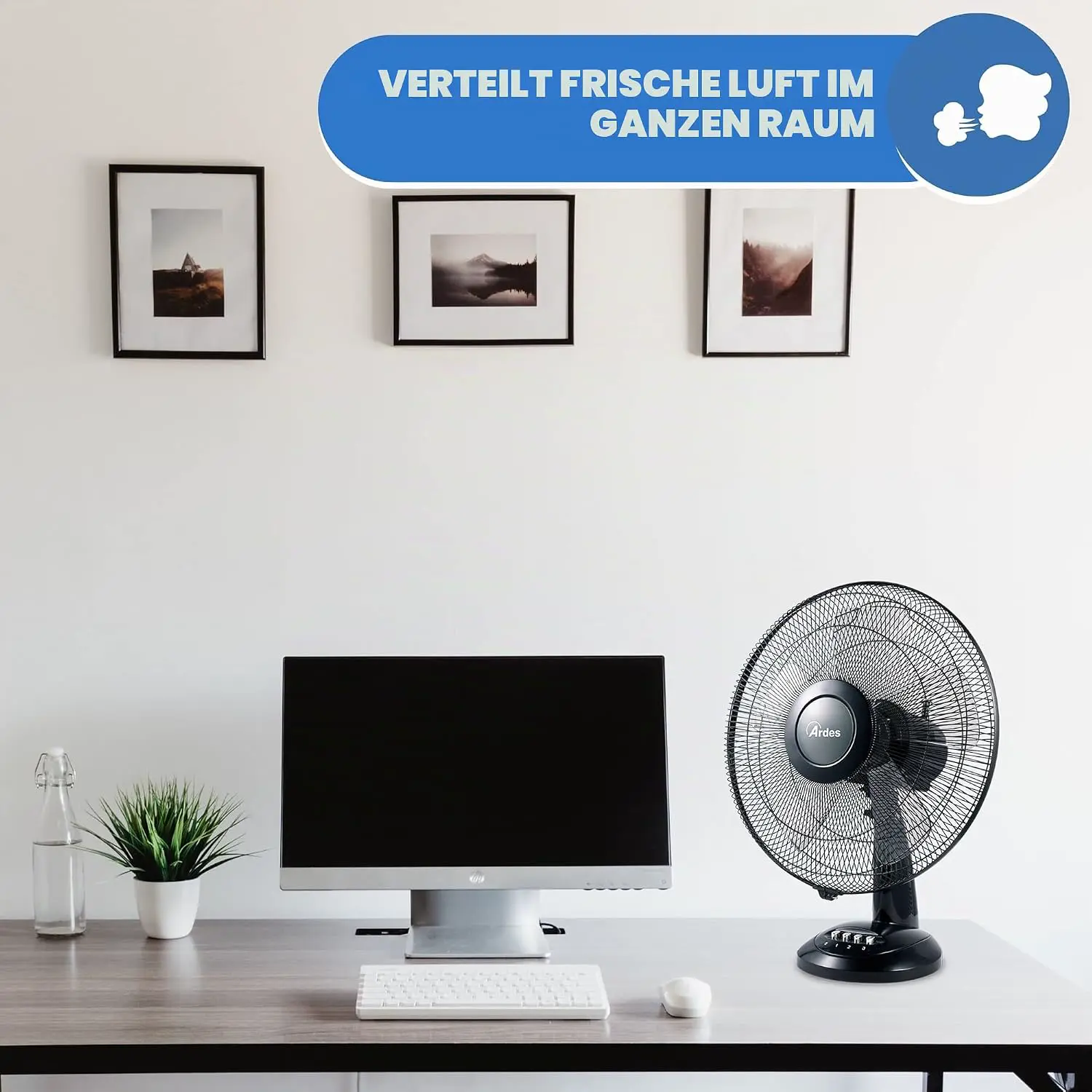 Ardes AR5S41 Ardes STYLE 41 Tischventilator 5 Klinge 40 cm 3 Geschwindigkeitsstufen Automatische Oszillation Details chrom, total Schaufel 40 cm Weiß vue 6