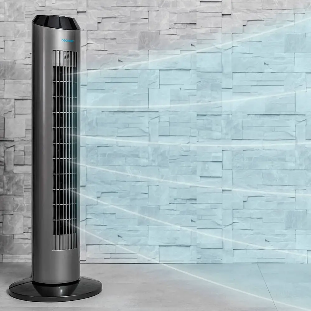 Cecotec Digitaler Turmventilator mit Fernbedienung und Timer EnergySilence 8190 Skyline Ionic. 60 W, Höhe 33", oszillierend, Ionisator, Kupfermotor, 3 Geschwindigkeiten, Grau vue 4