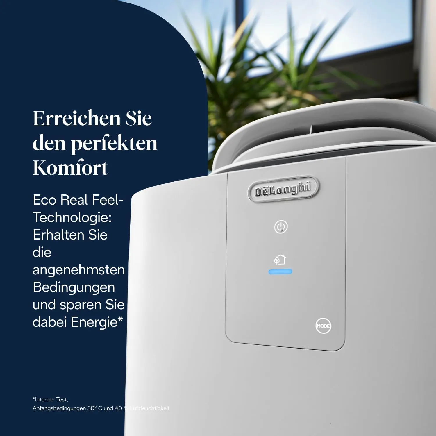 De'Longhi Pinguino GentleJet Inverter – Mobile Klimaanlage 3-in-1 mit Luftentfeuchter & Ventilator, 13000 BTU/h für Räume 130 m³, leiser Betrieb, Energieeffizienzklasse A+, Weiß (PACAP130IGENTLEJET) vue 4