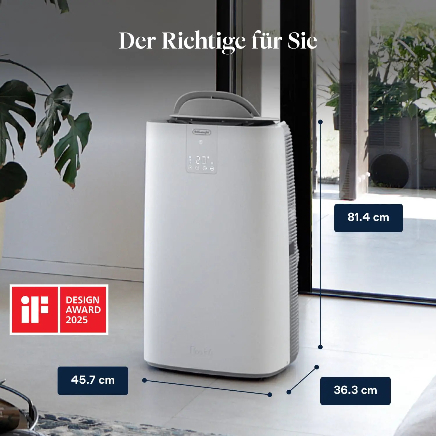 De'Longhi Pinguino GentleJet Inverter – Mobile Klimaanlage 3-in-1 mit Luftentfeuchter & Ventilator, 13000 BTU/h für Räume 130 m³, leiser Betrieb, Energieeffizienzklasse A+, Weiß (PACAP130IGENTLEJET) vue 8