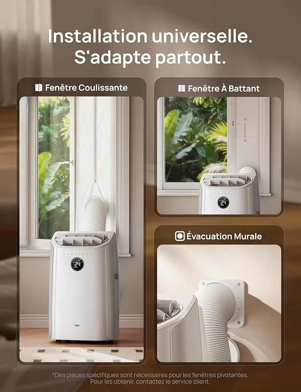 DREO Klimaanlage Mobil, 10.000 BTU Tragbares Klimagerät für Schlafzimmer, 3-in-1 Kühlen/Ventilieren/Entfeuchten, drainagefreie Kühlung, App-/Sprachsteuerung/Fernbedienung, 24h-Timer, AC515S vue 8