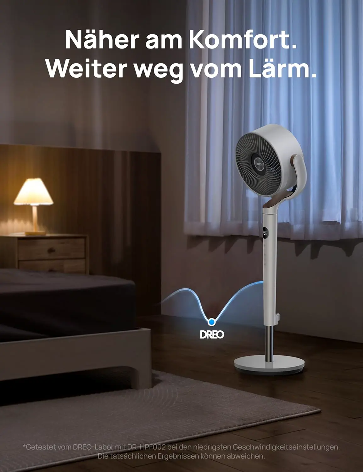 DREO 23dB leiser Standventilator, 120°+120° Omni-direktionale oszillierende Ventilator, 27M Windentfernung, 1615 m³/h LuftVolumenn Echt Turbo-Luftzirkulator Fans, 89-102cm Höhe 3 Modi 8-Geschwindigkeit vue 7