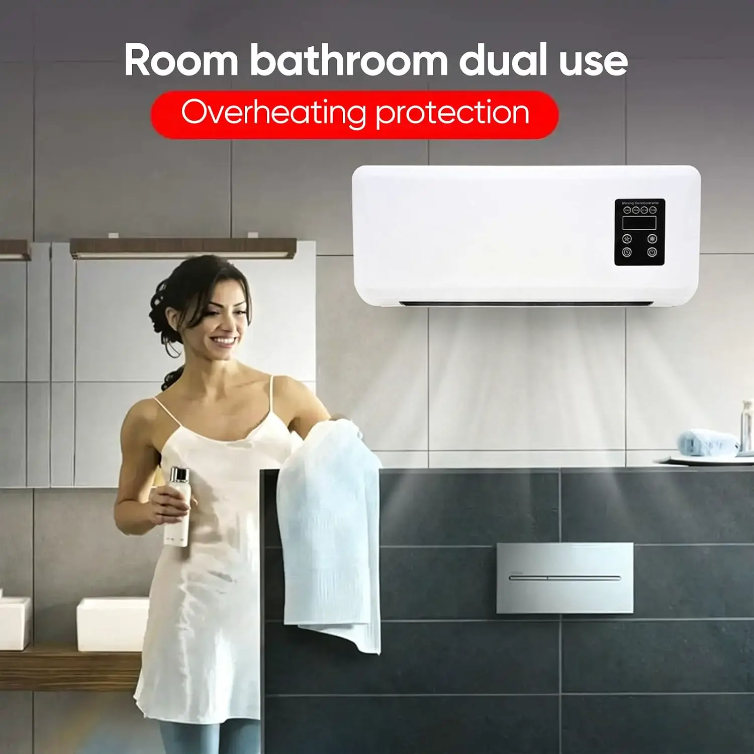 Wandkühlungsventilator, mobiles Klimagerät ohne Abfluss, mit Fernbedienung, wendbar, Split-Klimaanlage, für Küche, Schlafzimmer vue 5