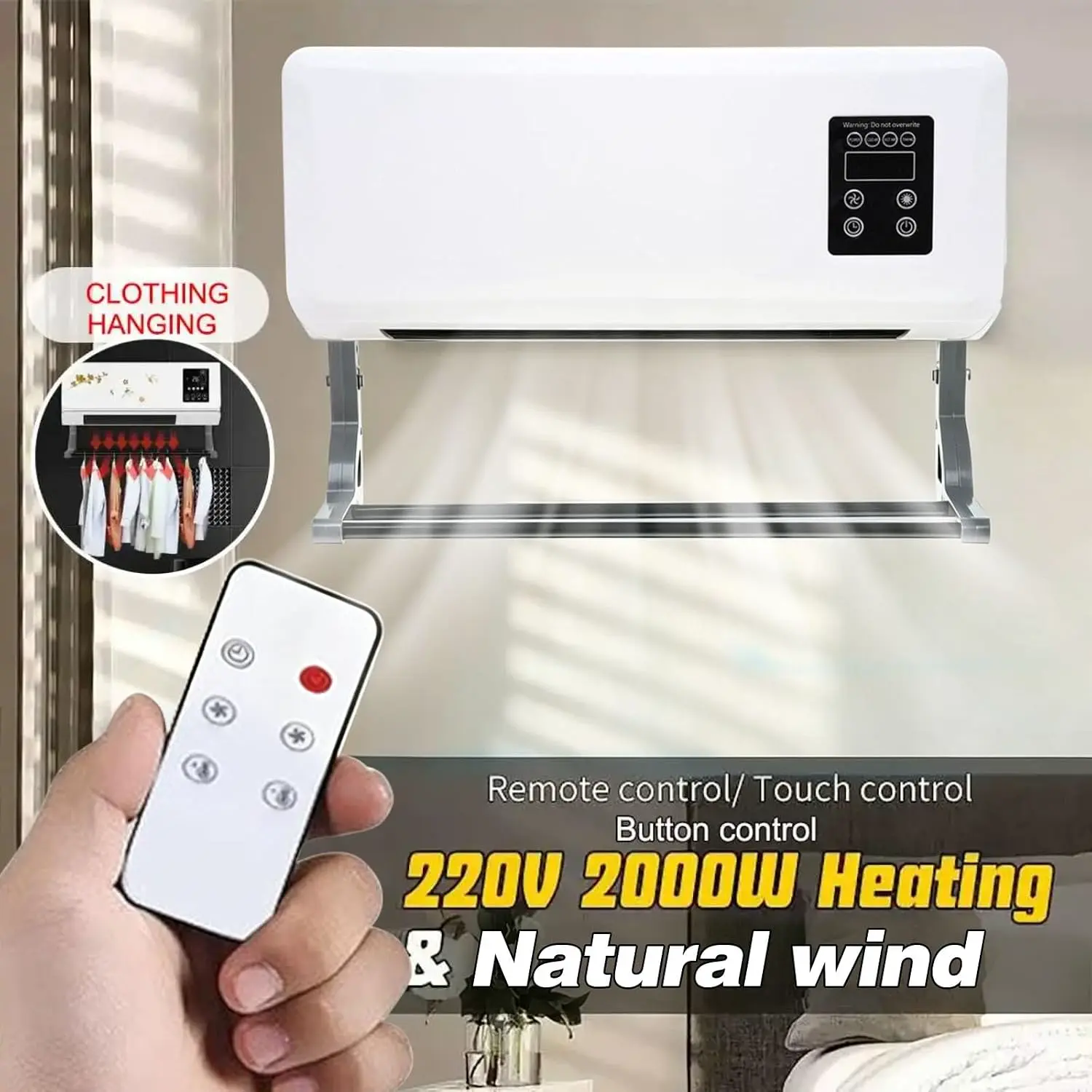 Wandkühlungsventilator, mobiles Klimagerät ohne Abfluss, mit Fernbedienung, wendbar, Split-Klimaanlage, für Küche, Schlafzimmer vue 7