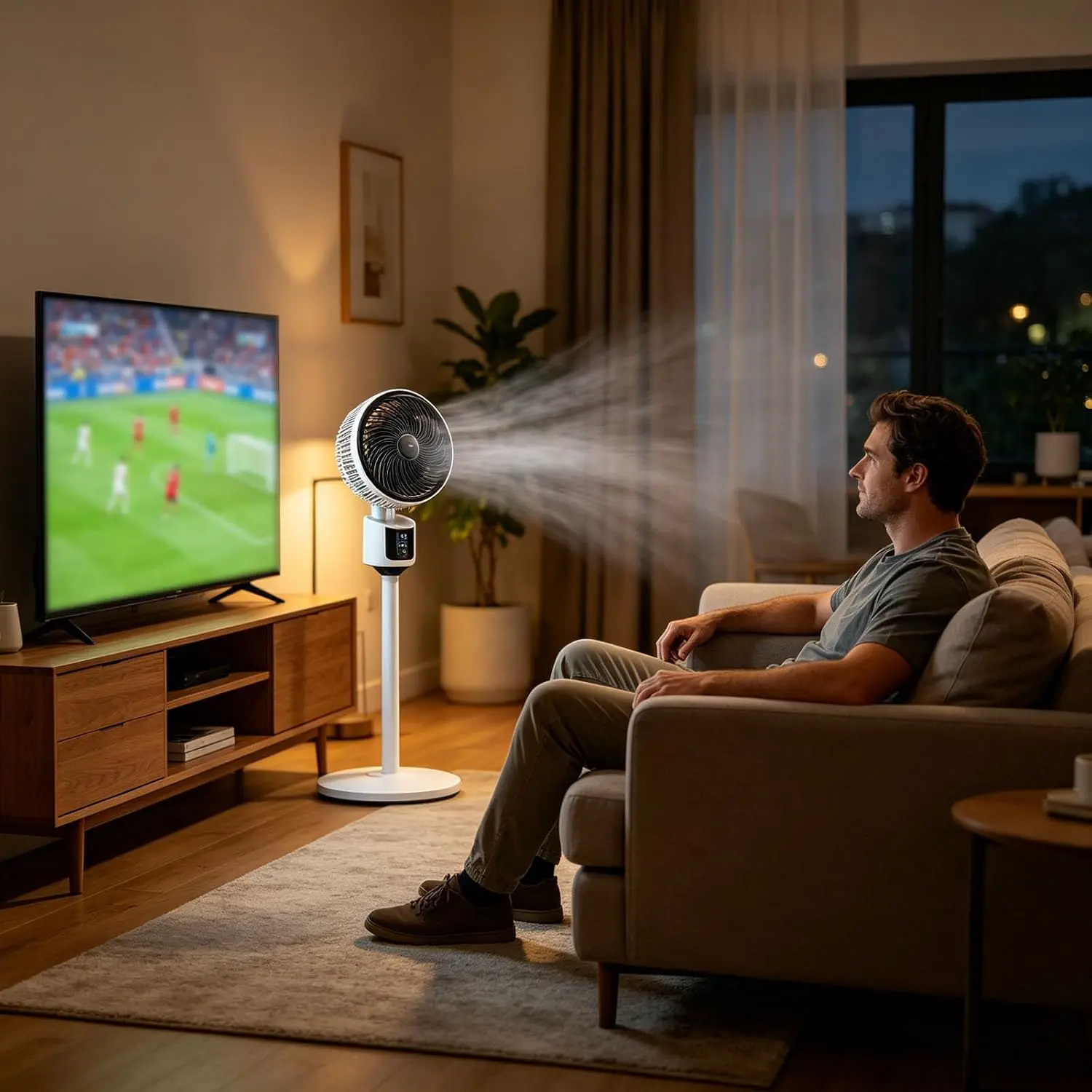 Standventilator | Leistungsstarker USB-Ventilator mit 3 Geschwindigkeitsstufen | Hochleistungs-Luftzirkulation | stabile und leise Bodenventilatoren | für Haus Schlafzimmer Büro Wohnheim Wohnung vue 4