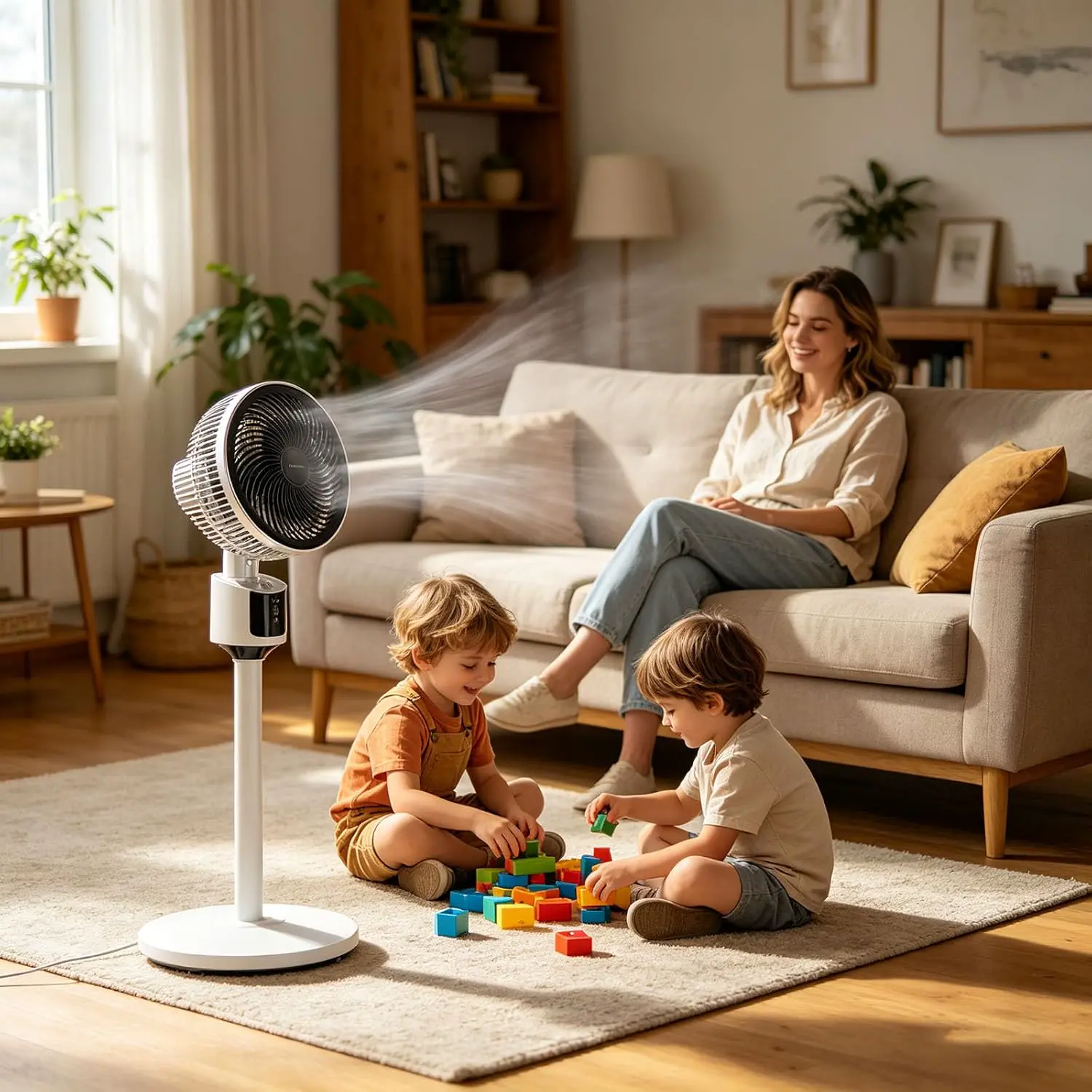 Standventilator, leistungsstark, leise, Kühlung, Luftzirkulation, leiser Standventilator, für Schlafzimmer, Büro, Universität, Wohnheim, Wohnung, Restaurant, Camping vue 5